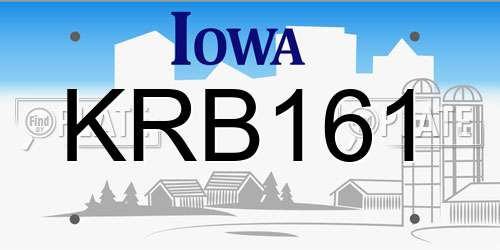 KRB161 Iowa License Plate