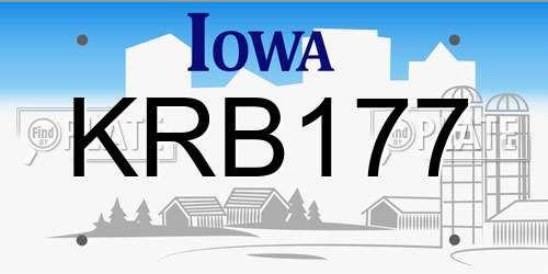 KRB177 Iowa License Plate