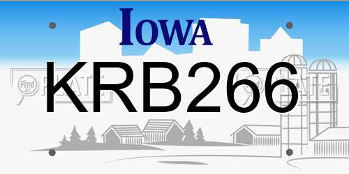 KRB266 Iowa License Plate