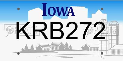 KRB272 Iowa License Plate