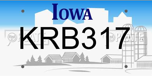 KRB317 Iowa License Plate