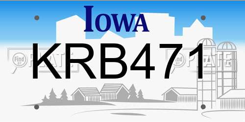 KRB471 Iowa License Plate