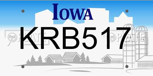KRB517 Iowa License Plate