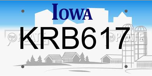 KRB617 Iowa License Plate