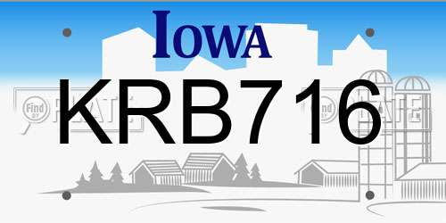 KRB716 Iowa License Plate