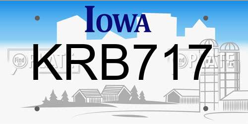 KRB717 Iowa License Plate