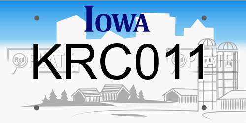 KRC011 Iowa License Plate