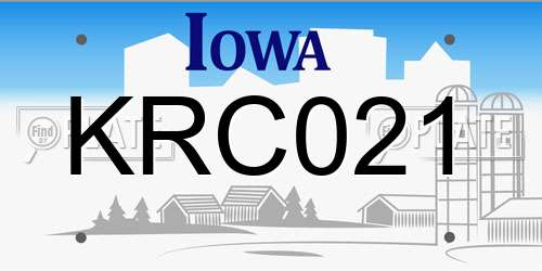 KRC021 Iowa License Plate