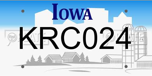 KRC024 Iowa License Plate