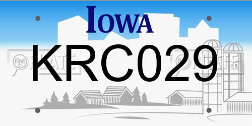 KRC029 Iowa License Plate