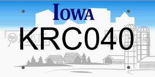 KRC040 Iowa License Plate