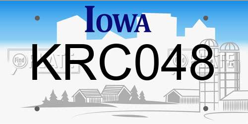 KRC048 Iowa License Plate