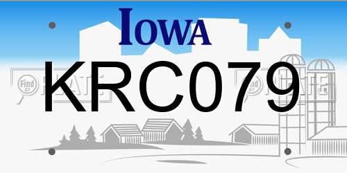 KRC079 Iowa License Plate