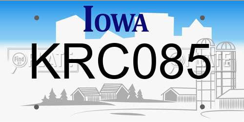 KRC085 Iowa License Plate