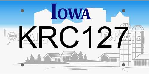 KRC127 Iowa License Plate