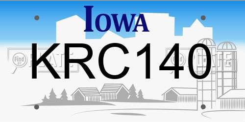 KRC140 Iowa License Plate