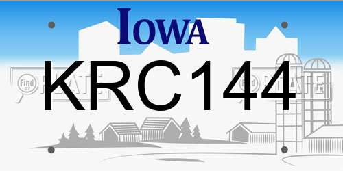 KRC144 Iowa License Plate
