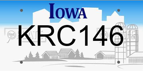 KRC146 Iowa License Plate