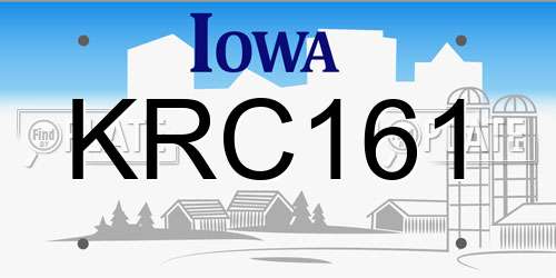 KRC161 Iowa License Plate
