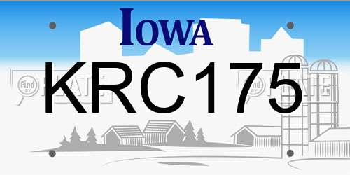 KRC175 Iowa License Plate