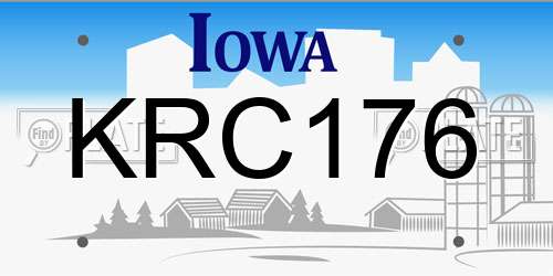 KRC176 Iowa License Plate