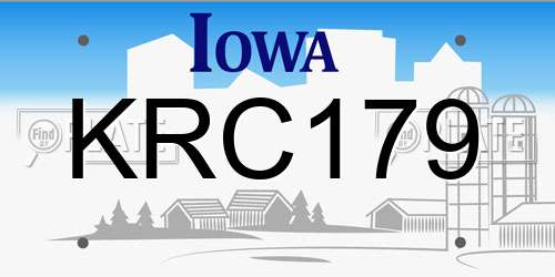 KRC179 Iowa License Plate