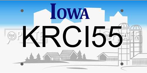 KRCI55 Iowa License Plate