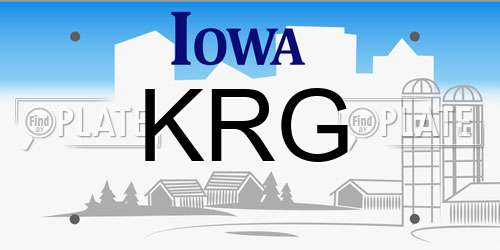 KRG Iowa License Plate
