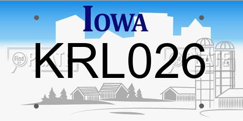 KRL026 Iowa License Plate