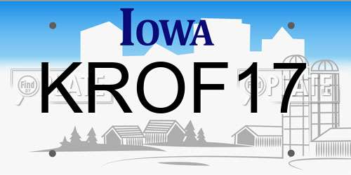 KROF17 Iowa License Plate