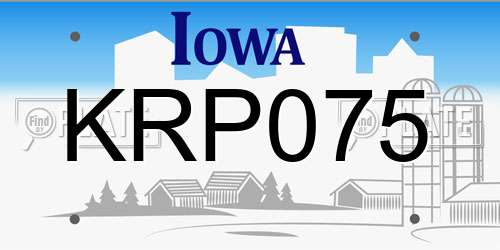 KRP075 Iowa License Plate
