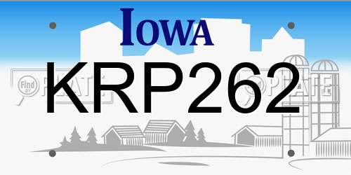 KRP262 Iowa License Plate