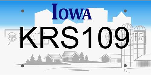 KRS109 Iowa License Plate