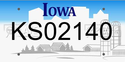 KS02140 Iowa License Plate
