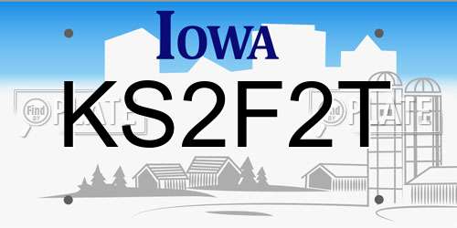 KS2F2T Iowa License Plate