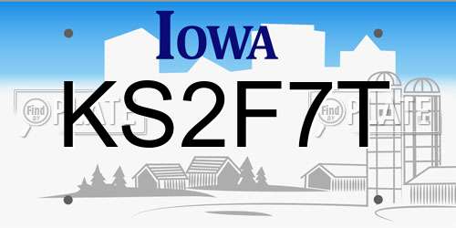 KS2F7T Iowa License Plate
