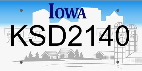 KSD2140 Iowa License Plate