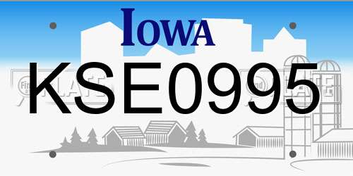 KSE0995 Iowa License Plate
