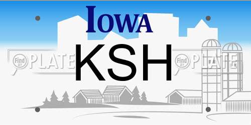 KSH Iowa License Plate