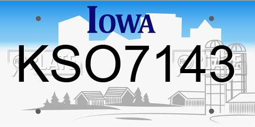 KSO7143 Iowa License Plate