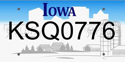 KSQ0776 Iowa License Plate