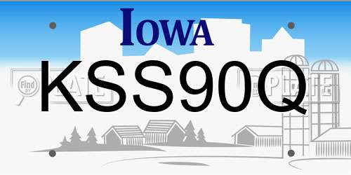 KSS90Q Iowa License Plate