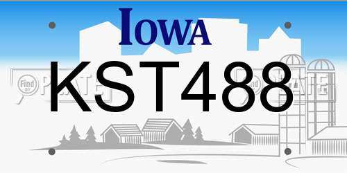 KST488 Iowa License Plate