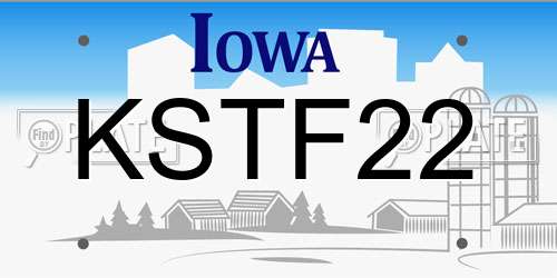 KSTF22 Iowa License Plate