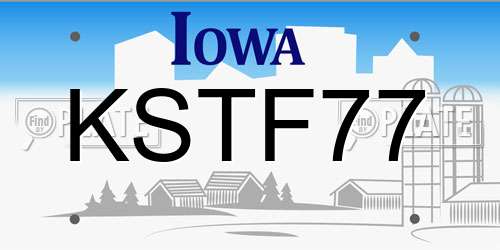 KSTF77 Iowa License Plate