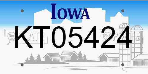 KT05424 Iowa License Plate