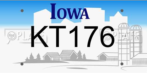 KT176 Iowa License Plate