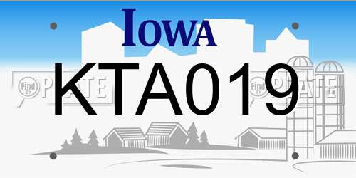 KTA019 Iowa License Plate