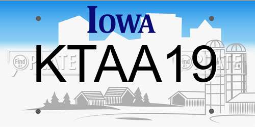 KTAA19 Iowa License Plate