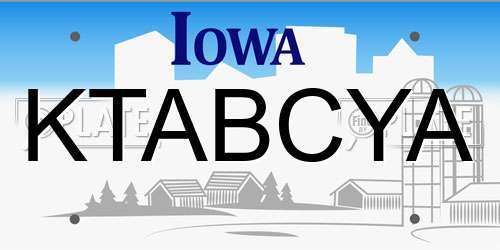 KTABCYA Iowa License Plate